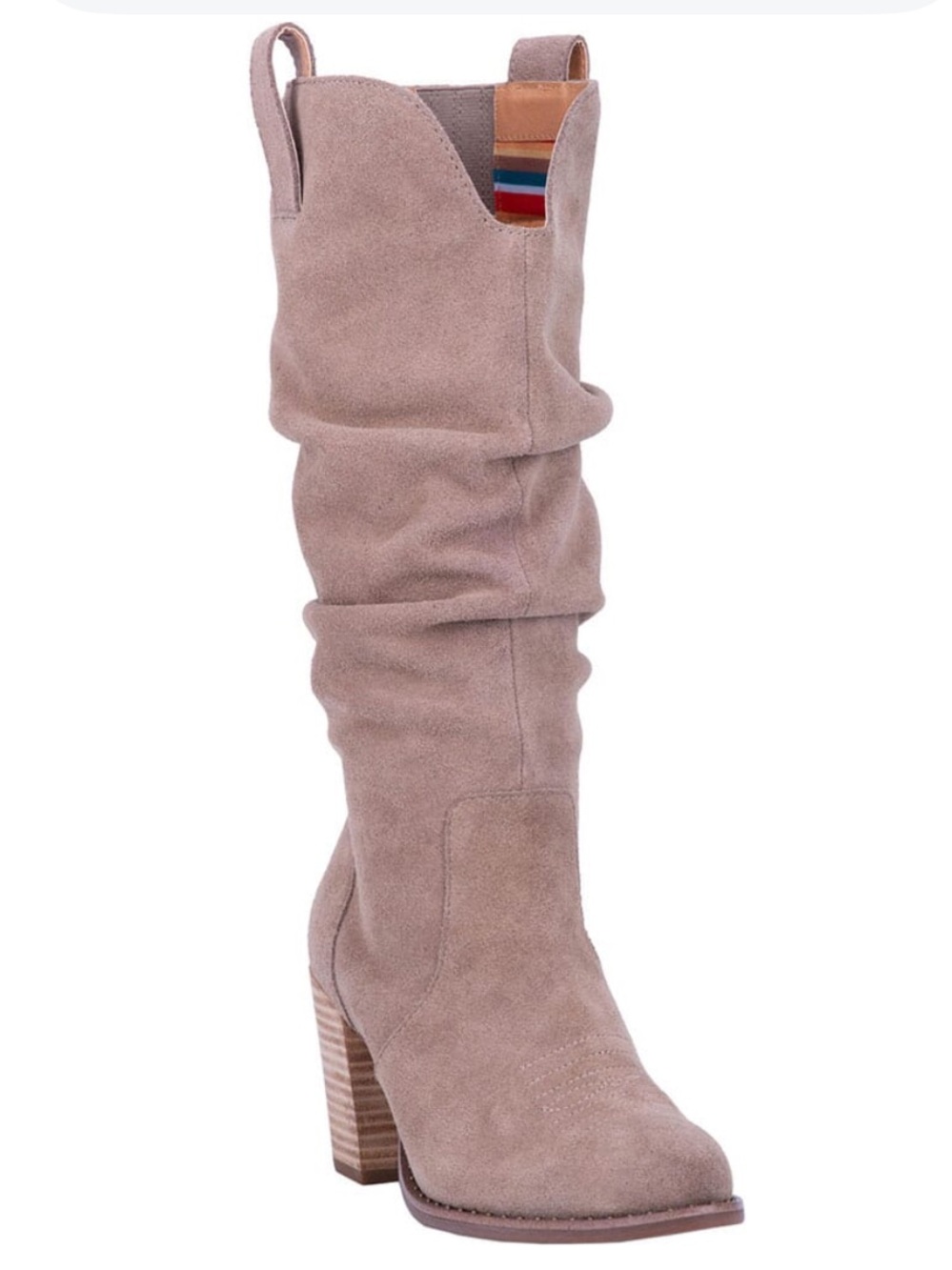 Dingo Cantina Casual Boots Taupe Knee-High Suede Slouch Boot Taupe M tan western